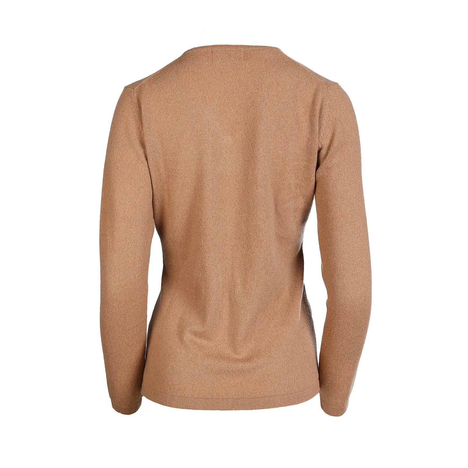 100% Cashmere Ladies V Neck Jumper Camel