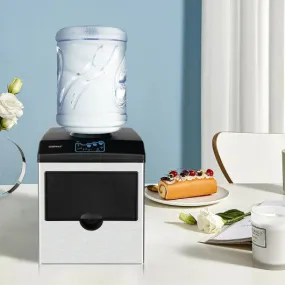 2-in-1 Stainless Steel Countertop Ice Maker with Water Dispenser