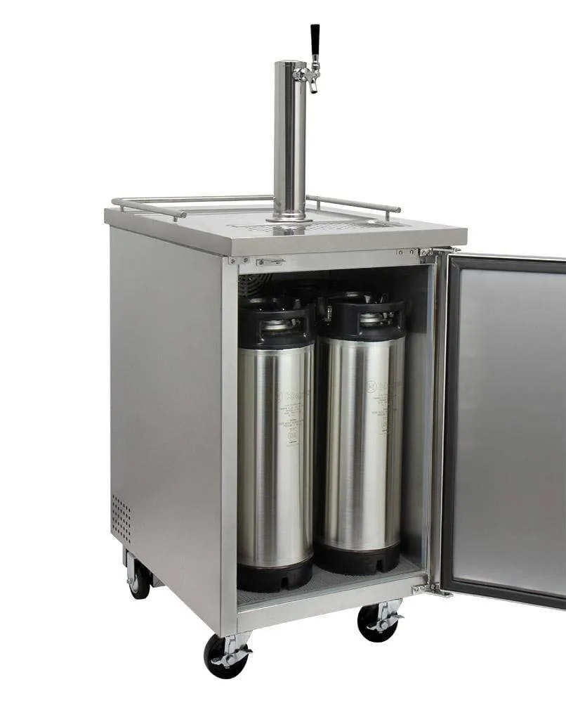 24" Wide Kombucha Tap All Stainless Steel Commercial Kegerator