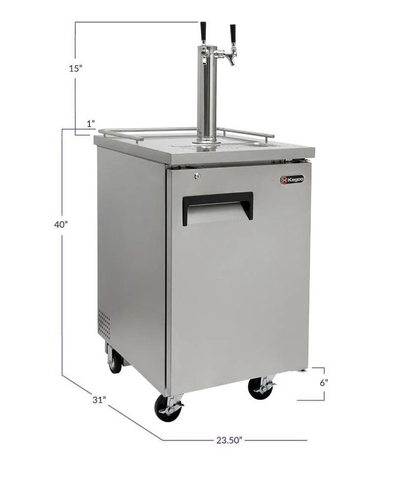 24" Wide Kombucha Tap All Stainless Steel Commercial Kegerator