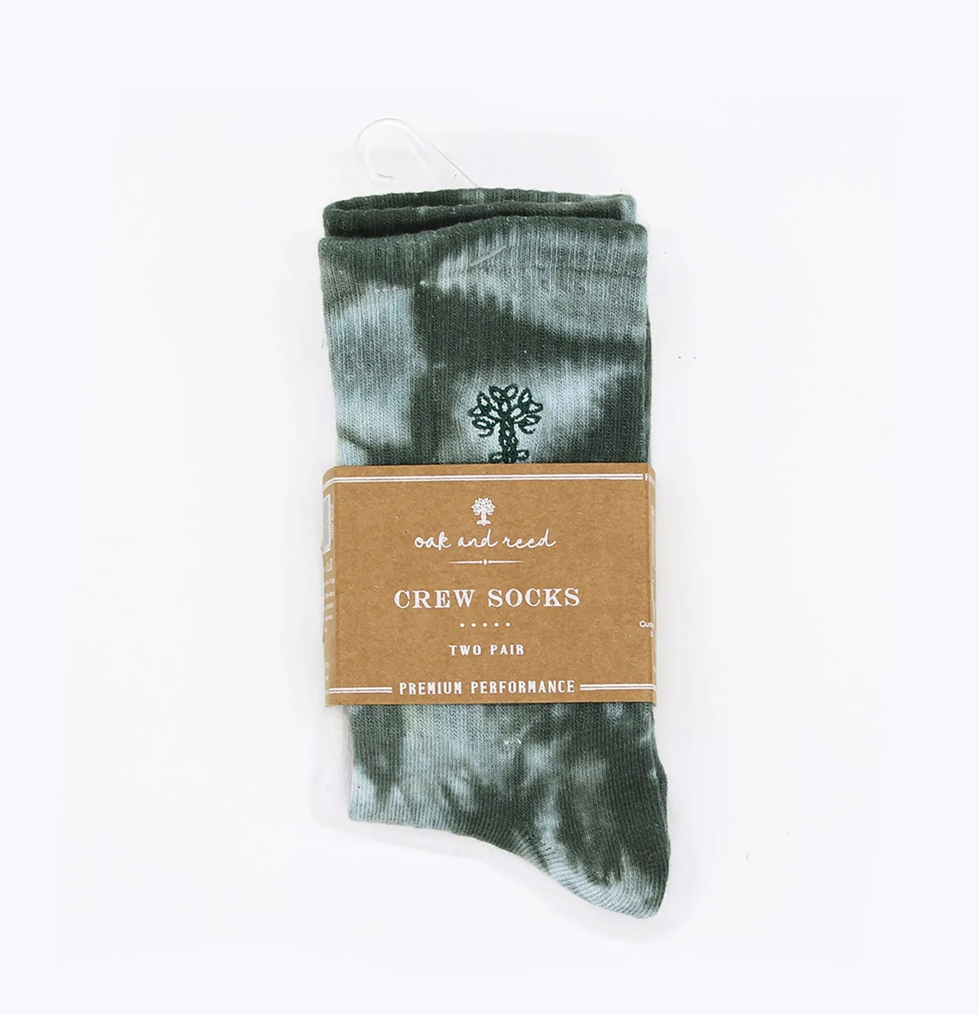 2PK Crew Socks, Tie Dye   Solid