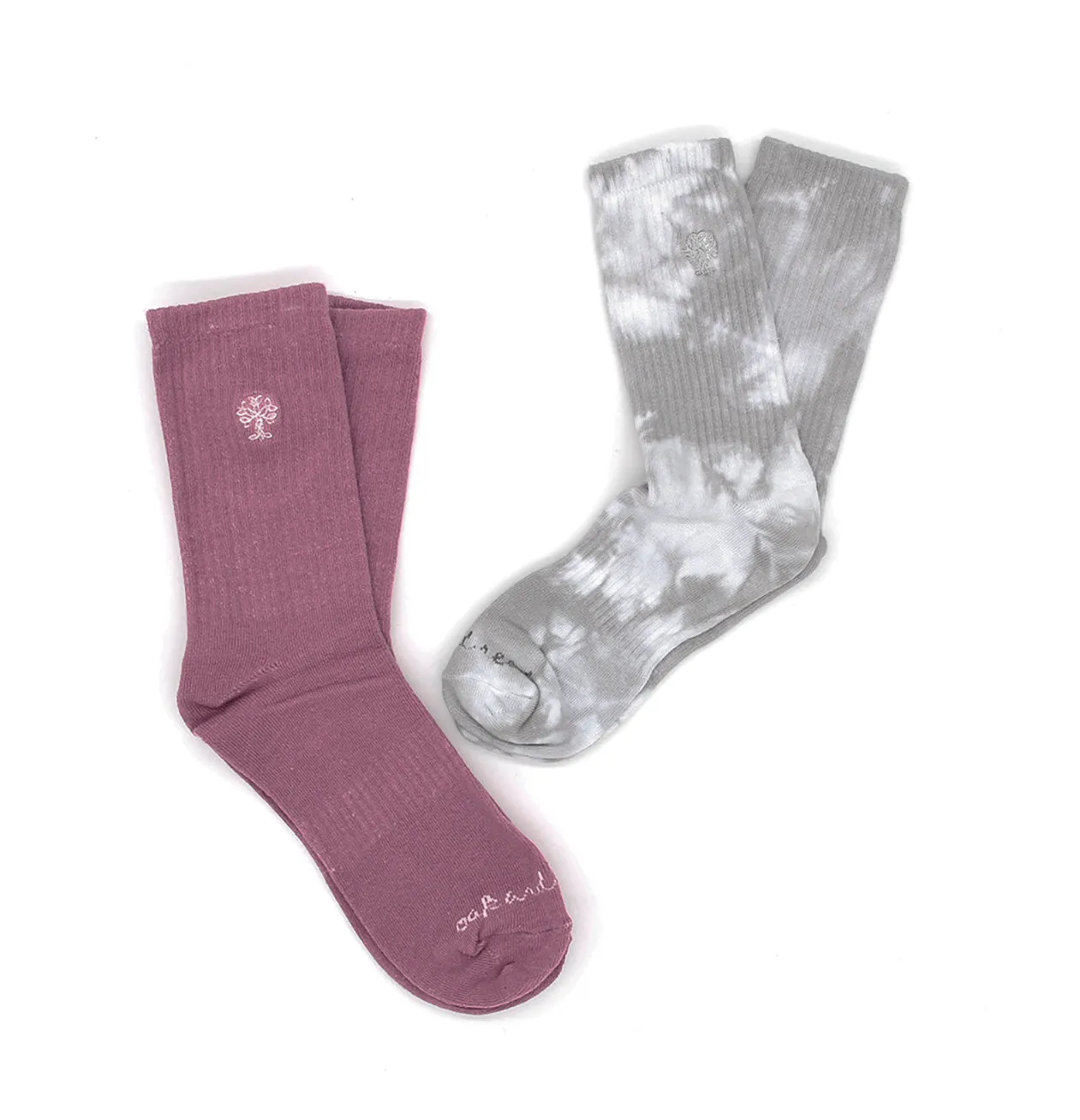 2PK Crew Socks, Tie Dye   Solid