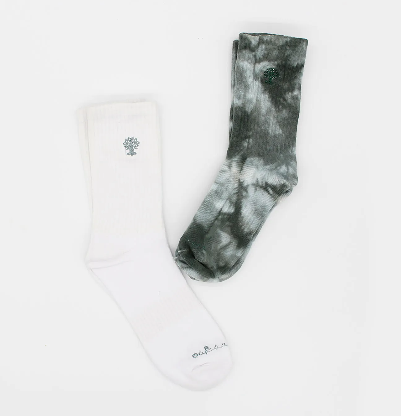 2PK Crew Socks, Tie Dye   Solid