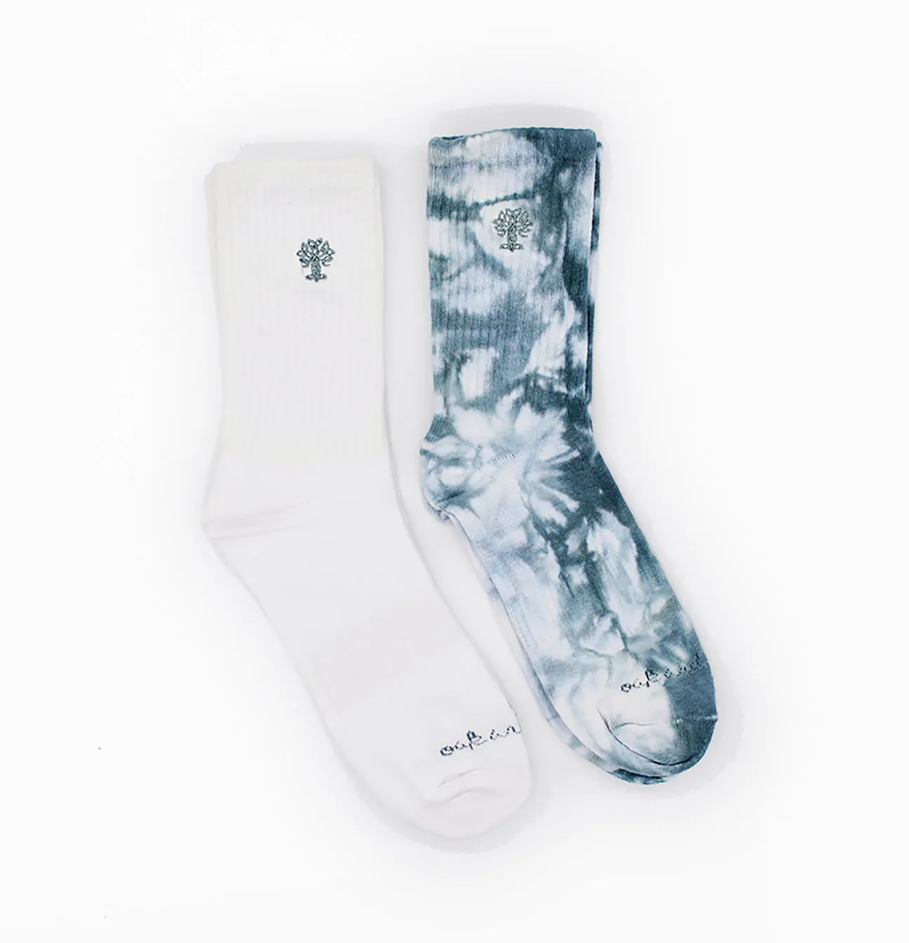 2PK Crew Socks, Tie Dye   Solid