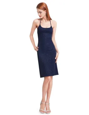 Alisa Pan Cross Back Stardust Cocktail Dress