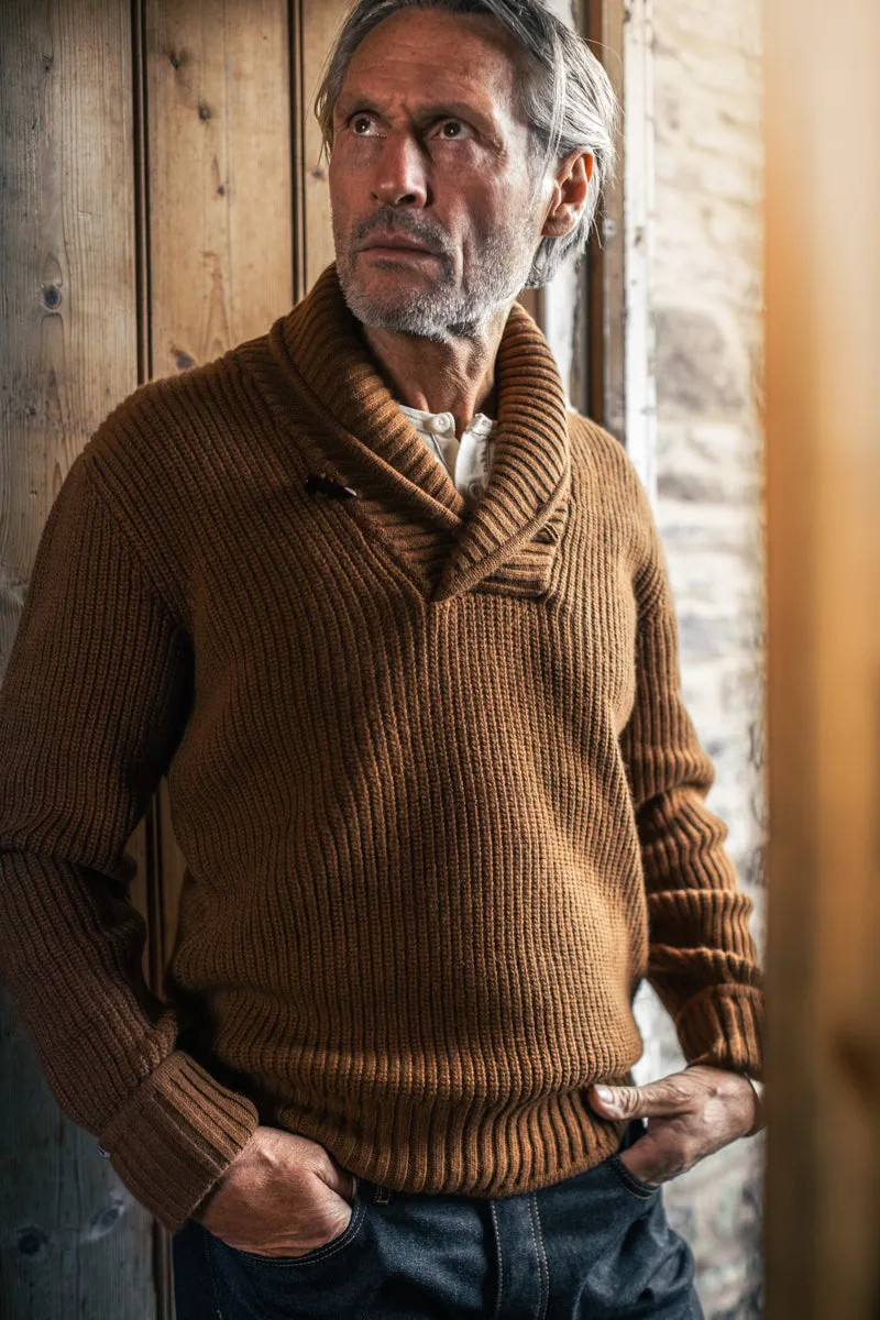 &SONS Port Shawl Collar Jumper Dune