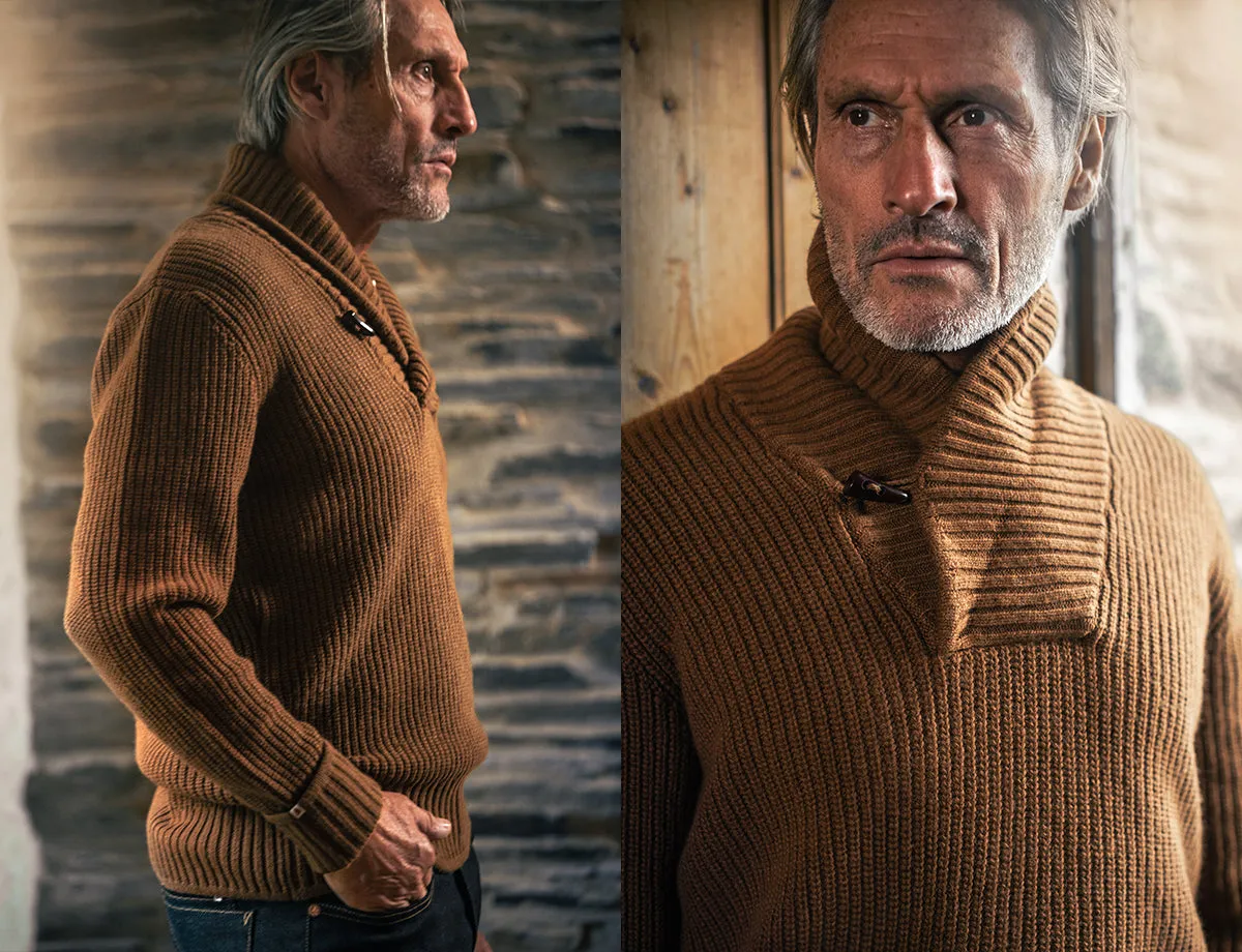 &SONS Port Shawl Collar Jumper Dune