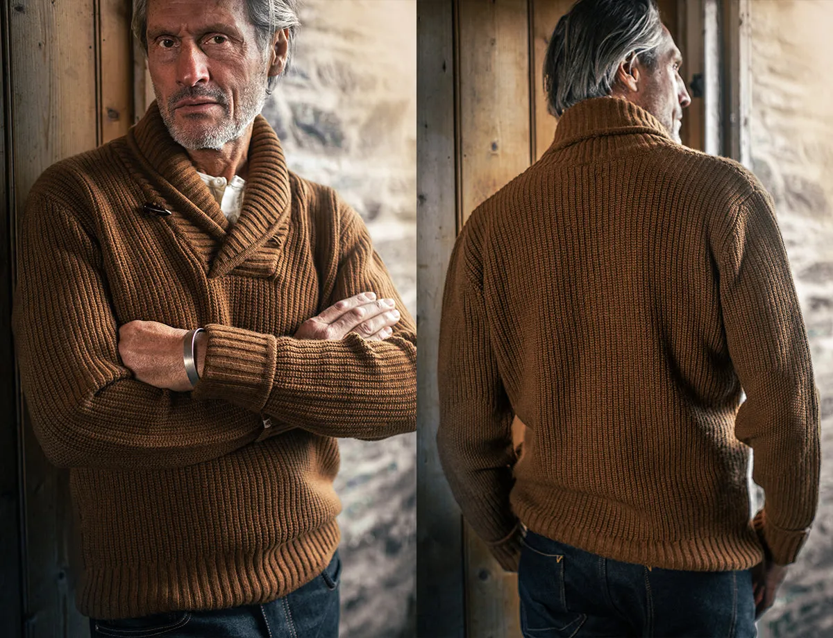 &SONS Port Shawl Collar Jumper Dune