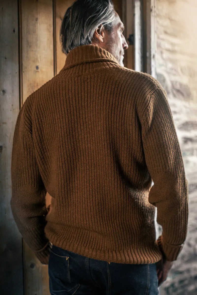 &SONS Port Shawl Collar Jumper Dune