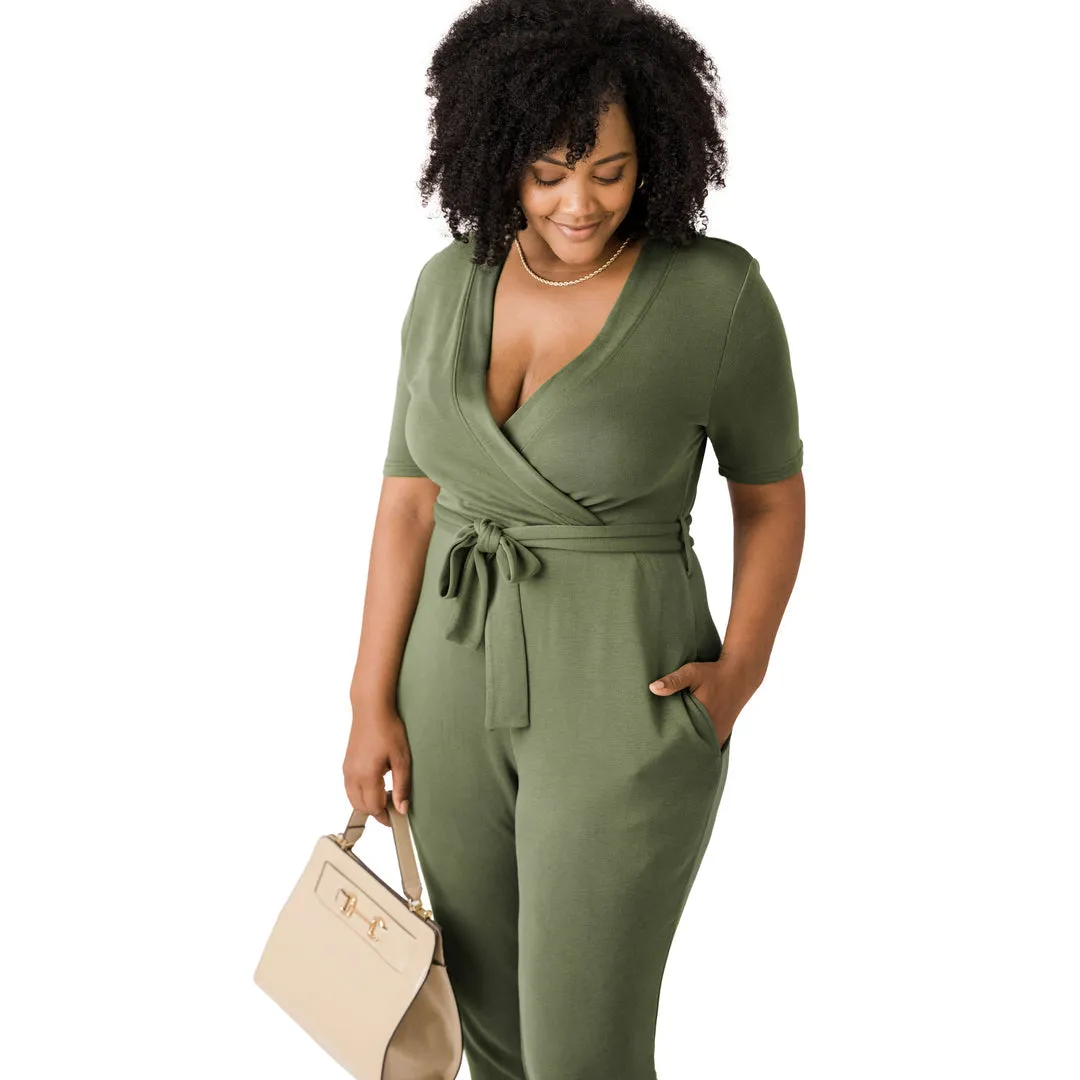 Around the Clock Nursing Jumpsuit | Olive