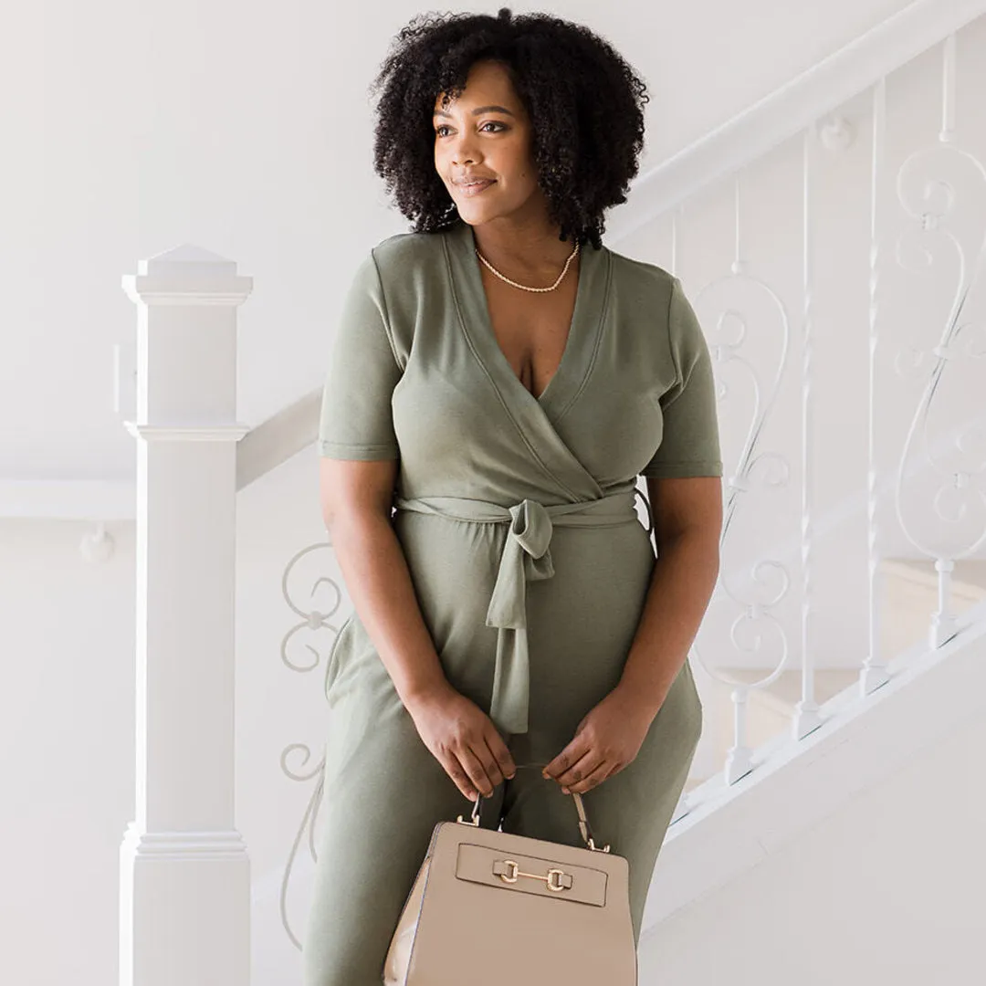 Around the Clock Nursing Jumpsuit | Olive