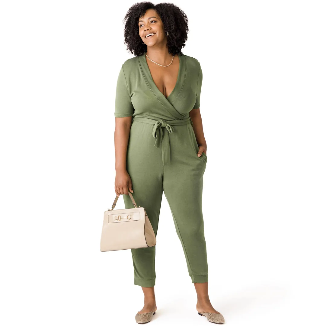 Around the Clock Nursing Jumpsuit | Olive