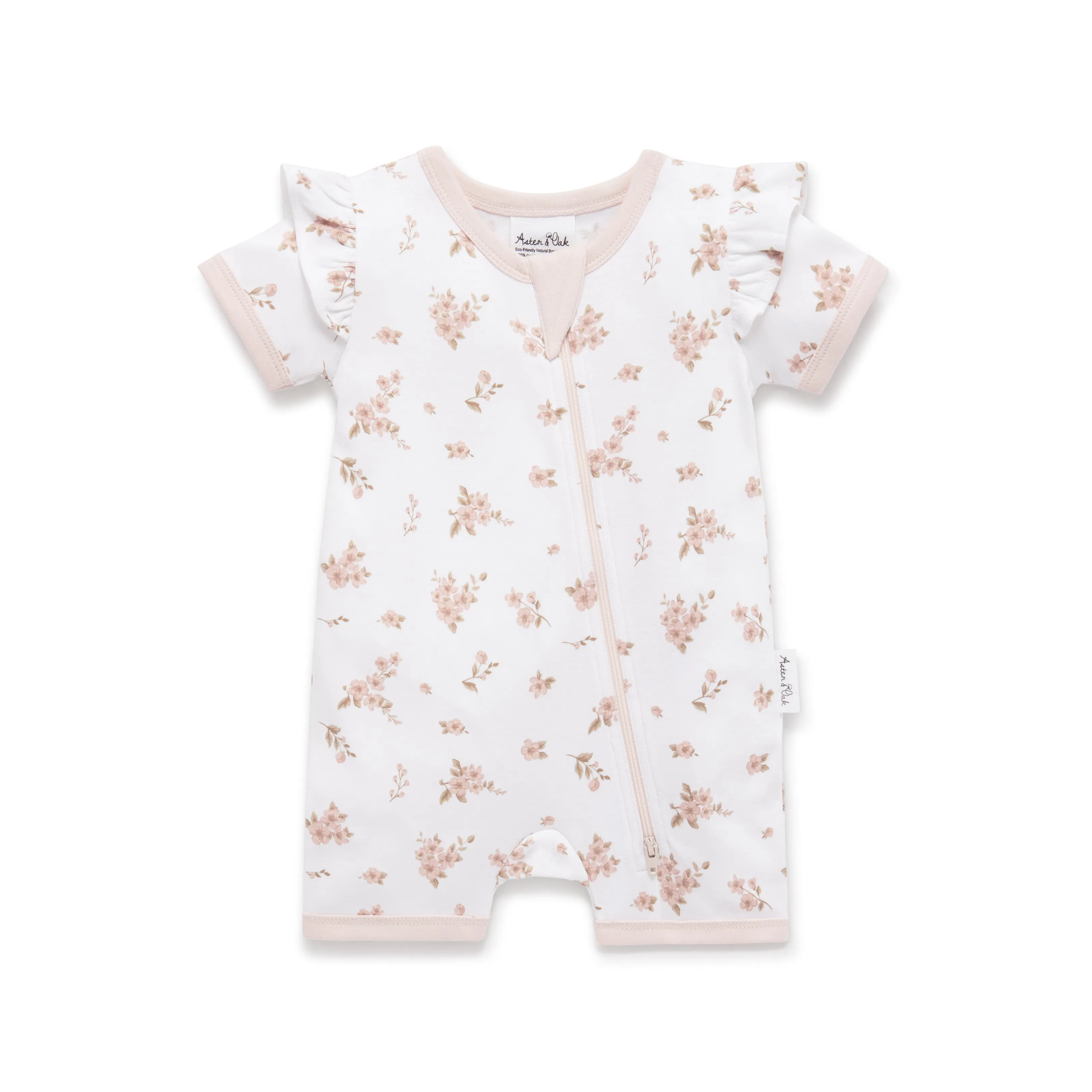 Aster and Oak Blossom Zip Romper