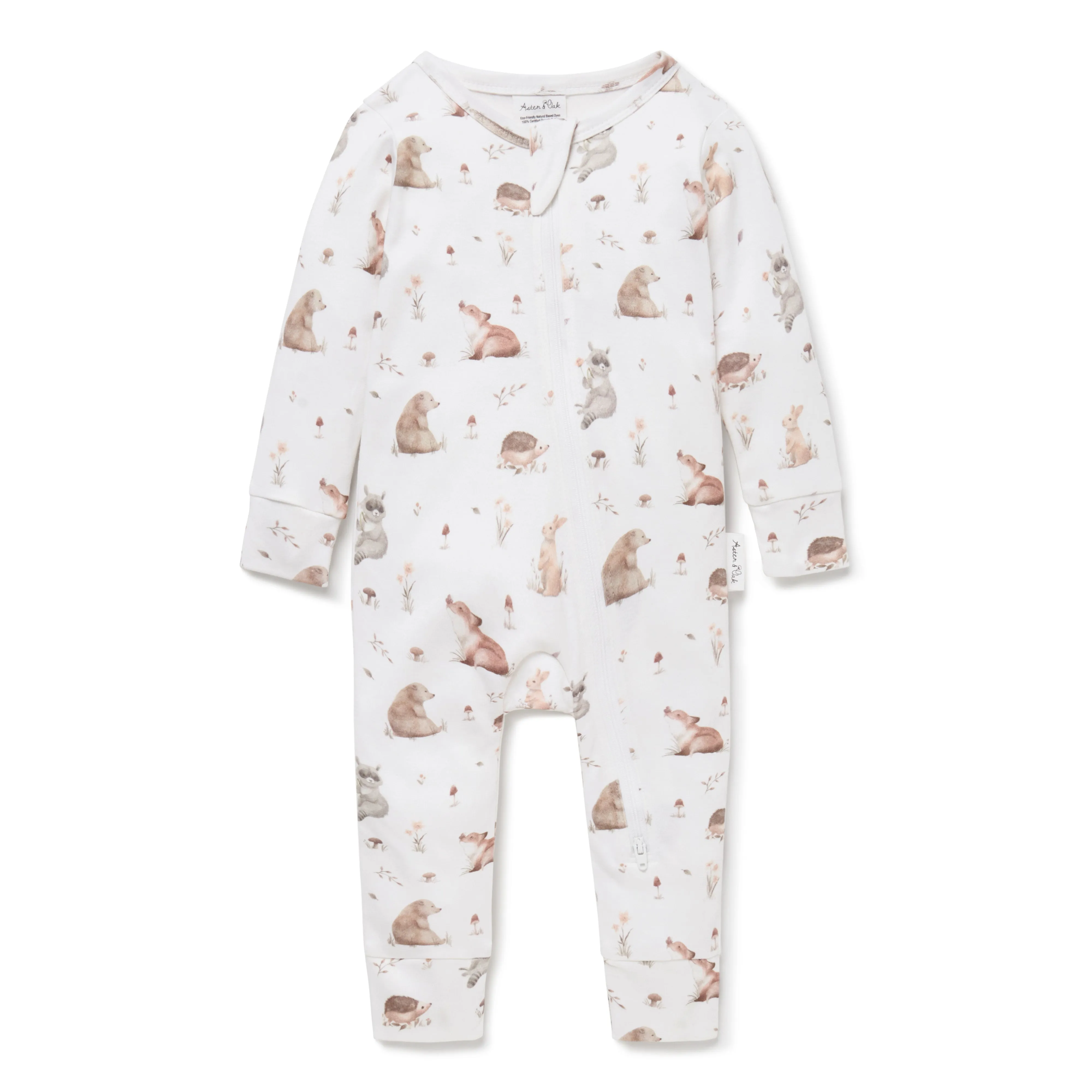 Aster and Oak Forest Friends Zip Romper