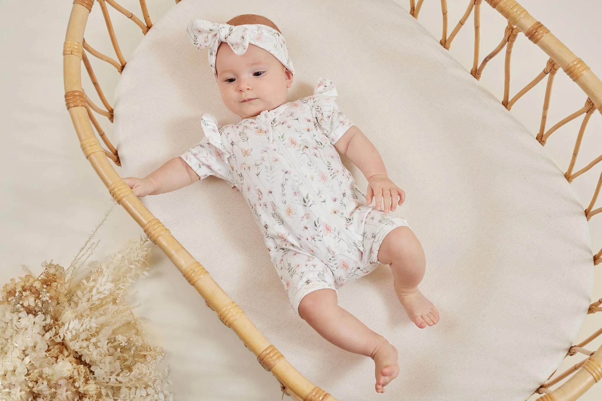 Aster and Oak Secret Garden Zip Romper