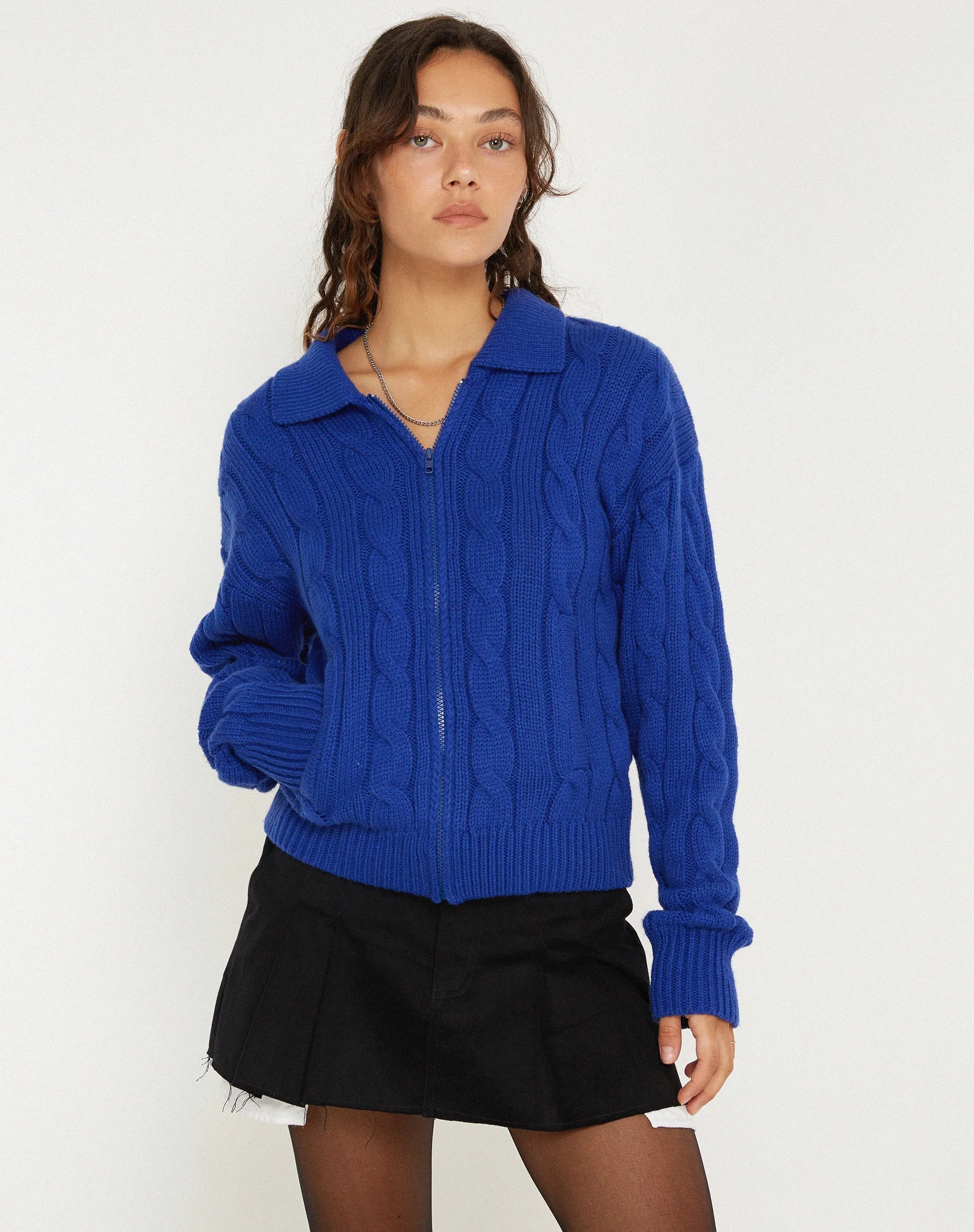 Atasya Knit Jacket in Cobalt