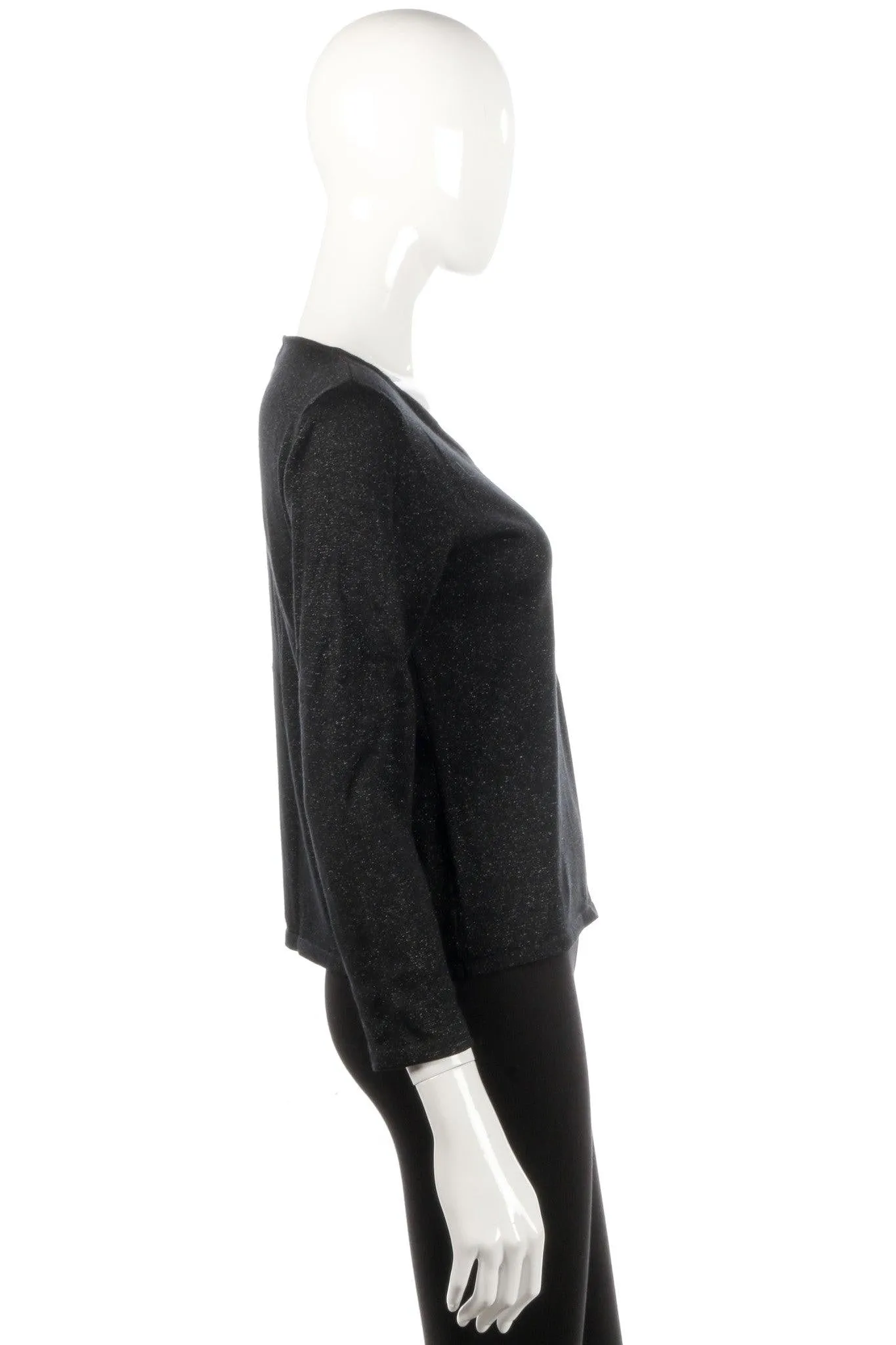 Austin Reed Silk Mix Black Sparkly Lightweight Long Sleeve Jumper Size 12