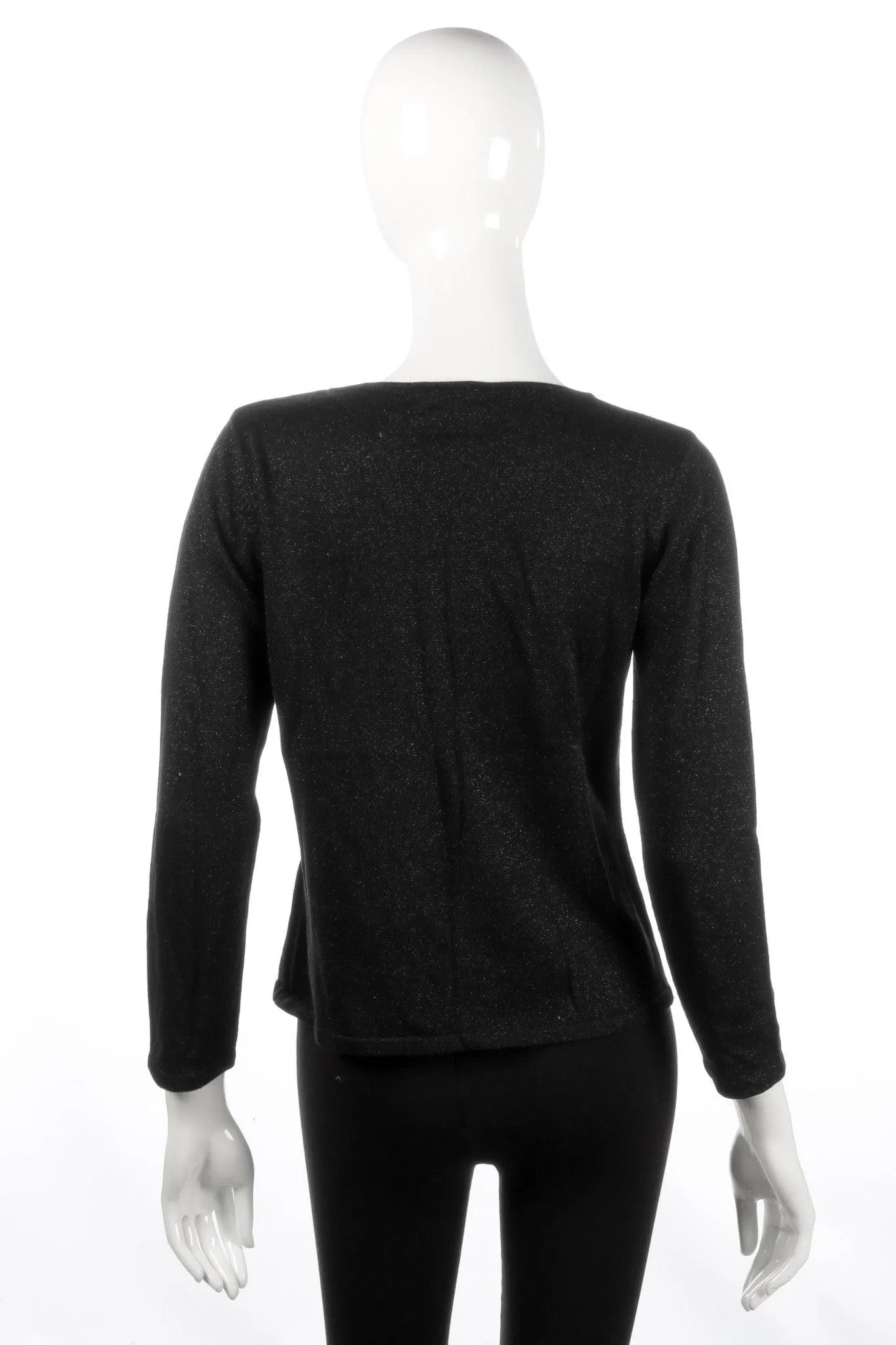 Austin Reed Silk Mix Black Sparkly Lightweight Long Sleeve Jumper Size 12