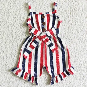 Baby Girls Jumpsuit July 4th Kids Girls Clothes Boutique Girls Suspender Jumpsuit SR0032