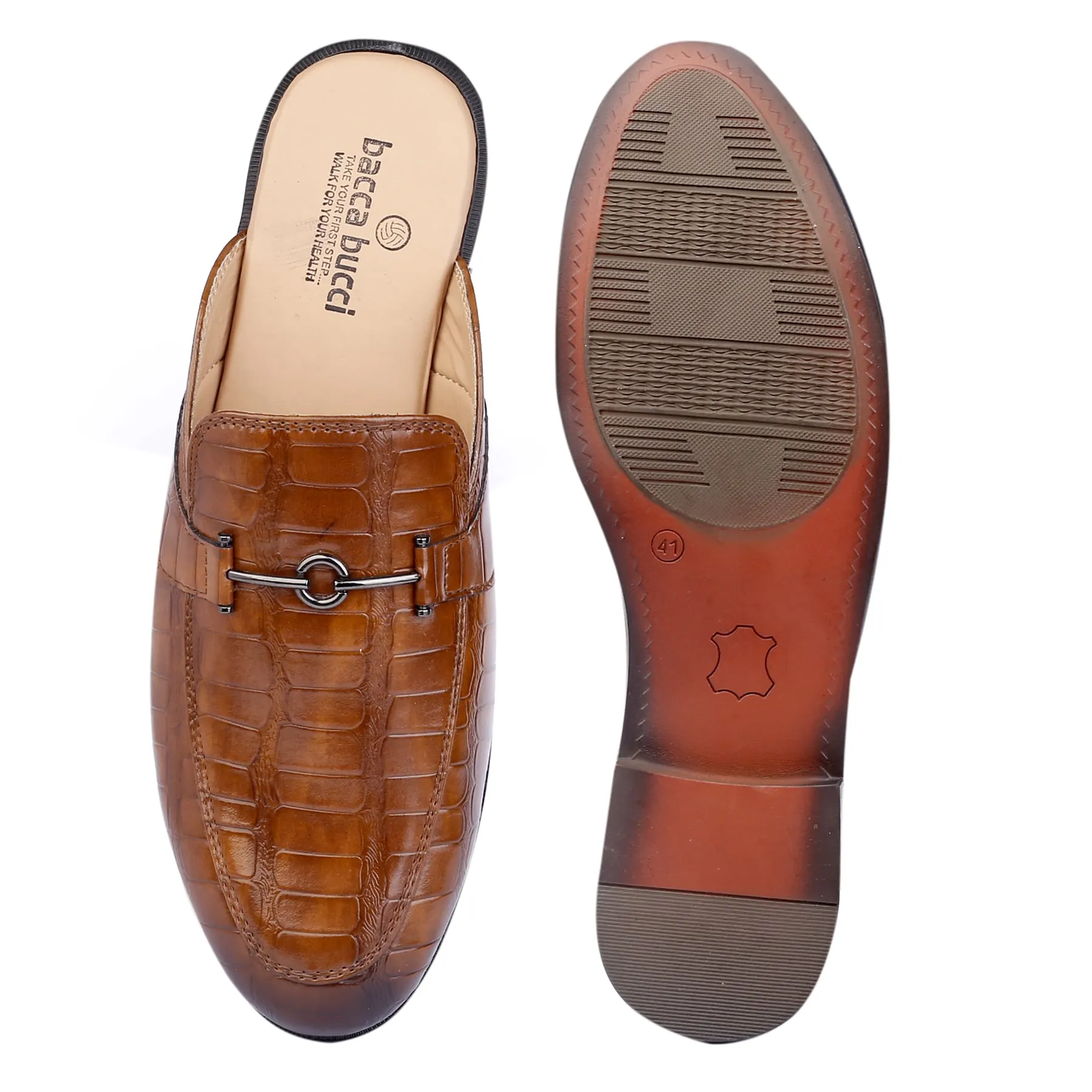 Bacca Bucci Men's NOVA Mules Clogs Open back Loafers with Comfortable Memory Insoles