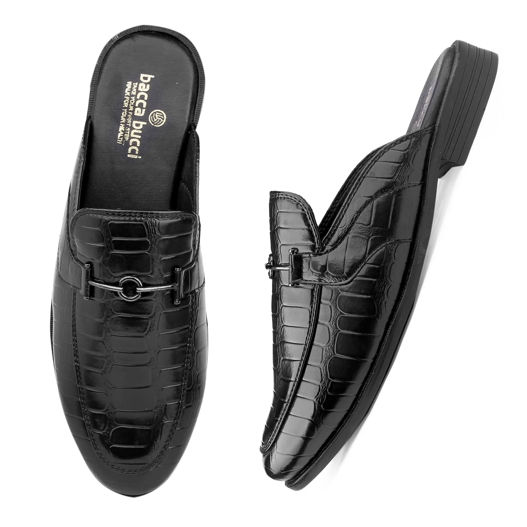 Bacca Bucci Men's NOVA Mules Clogs Open back Loafers with Comfortable Memory Insoles