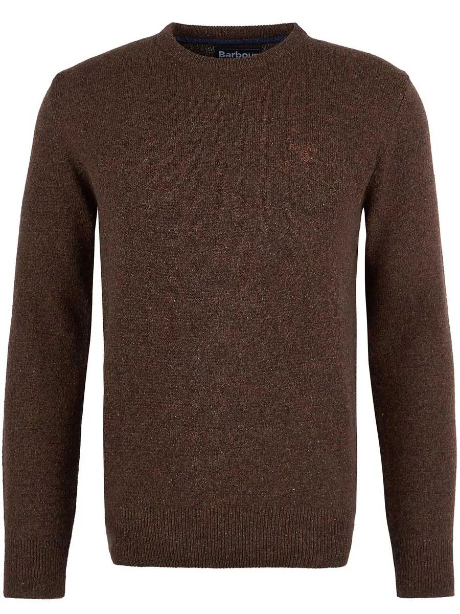 BARBOUR Tisbury Lambswool Crew Neck Pullover - Mens - Dark Sand