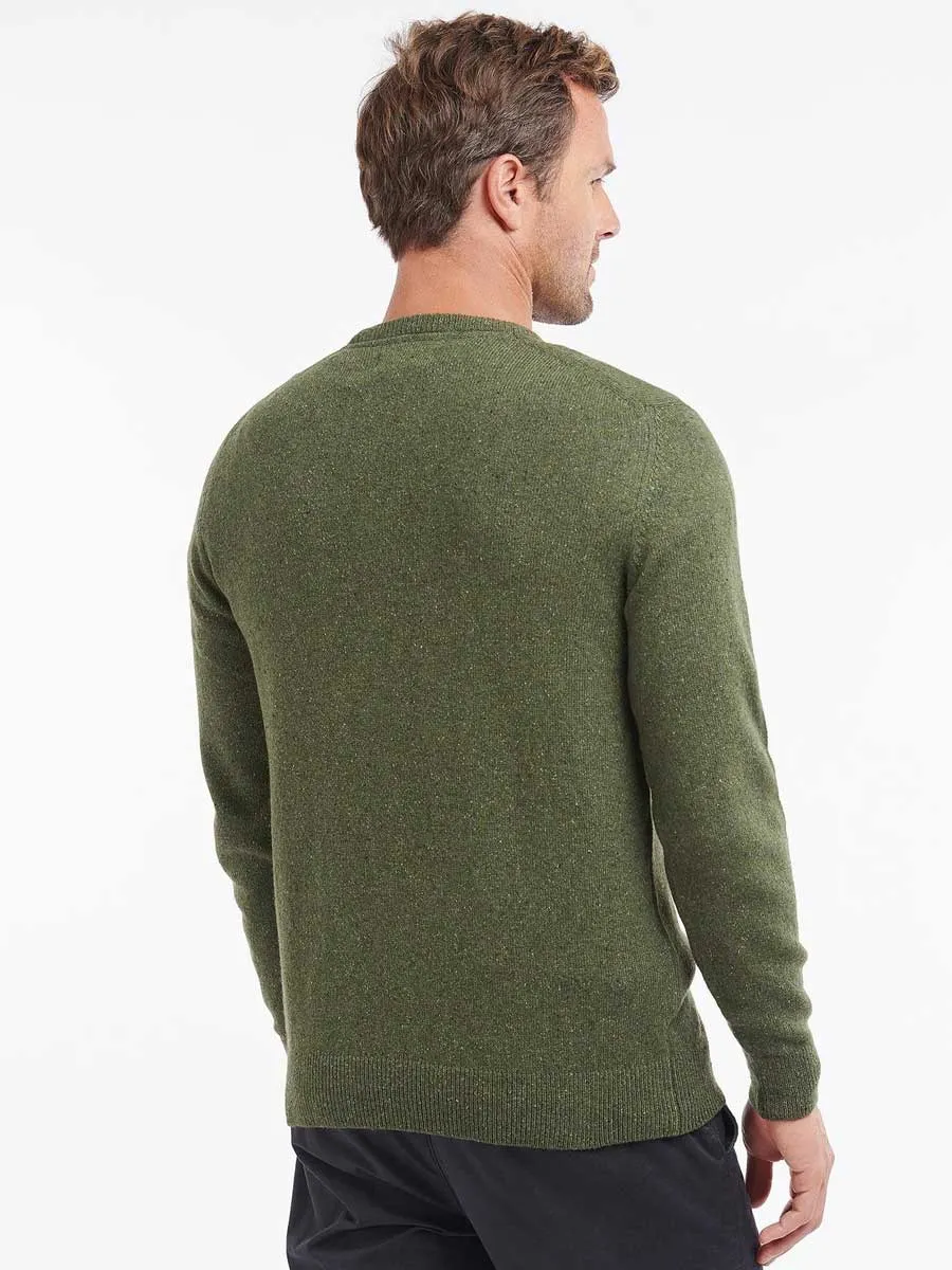 BARBOUR Tisbury Lambswool Crew Neck Pullover - Mens - Forest