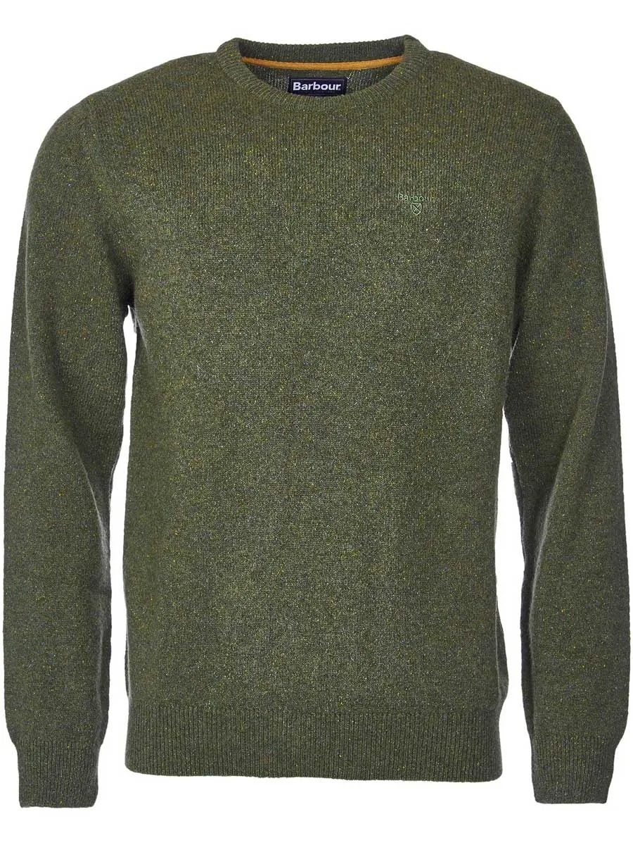 BARBOUR Tisbury Lambswool Crew Neck Pullover - Mens - Forest