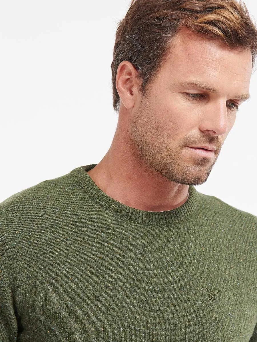 BARBOUR Tisbury Lambswool Crew Neck Pullover - Mens - Forest