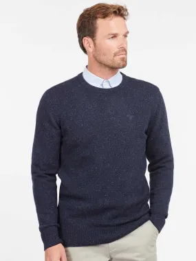 BARBOUR Tisbury Lambswool Crew Neck Pullover - Mens - Navy