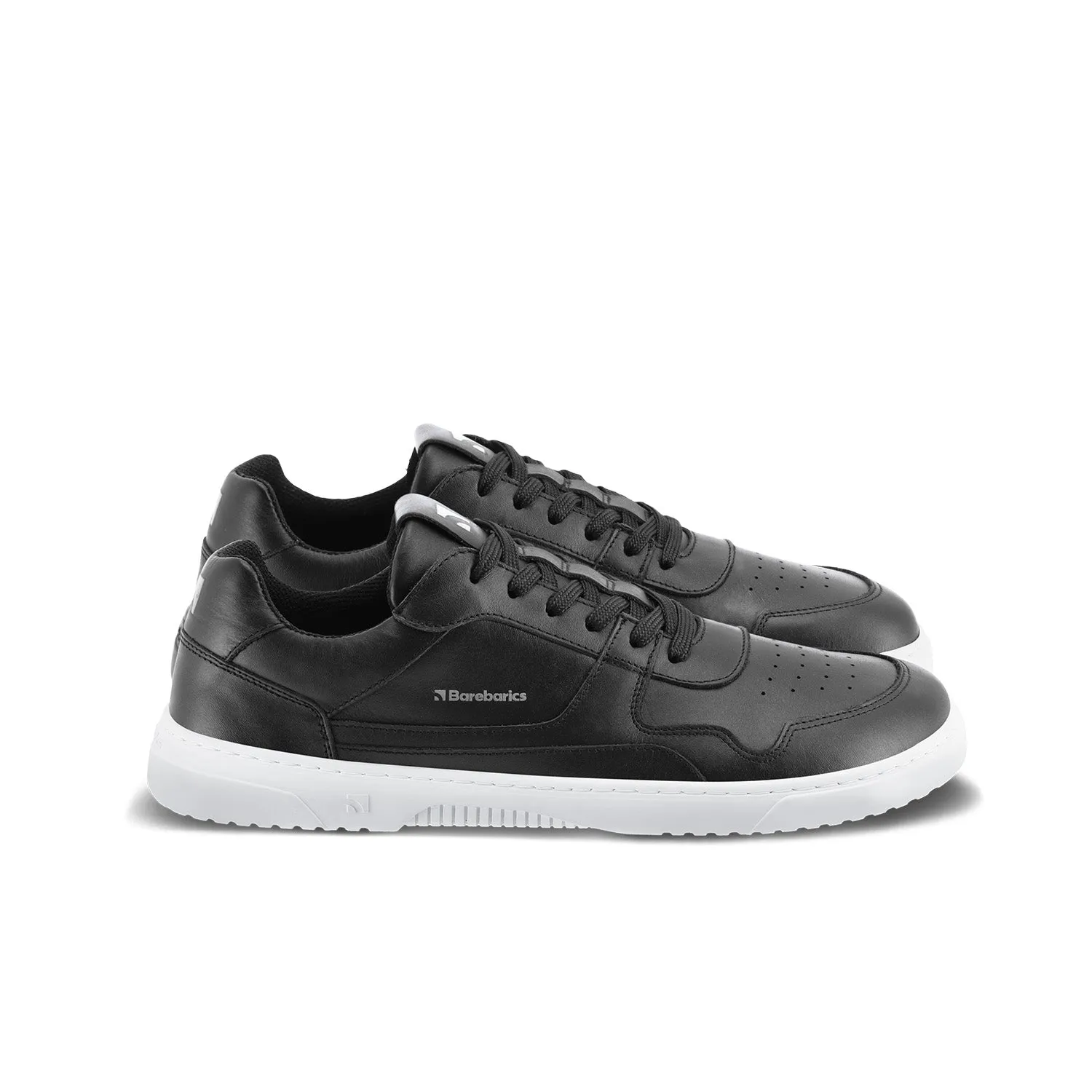 Barefoot Sneakers Barebarics Zing - Black & White - Leather CLEARANCE