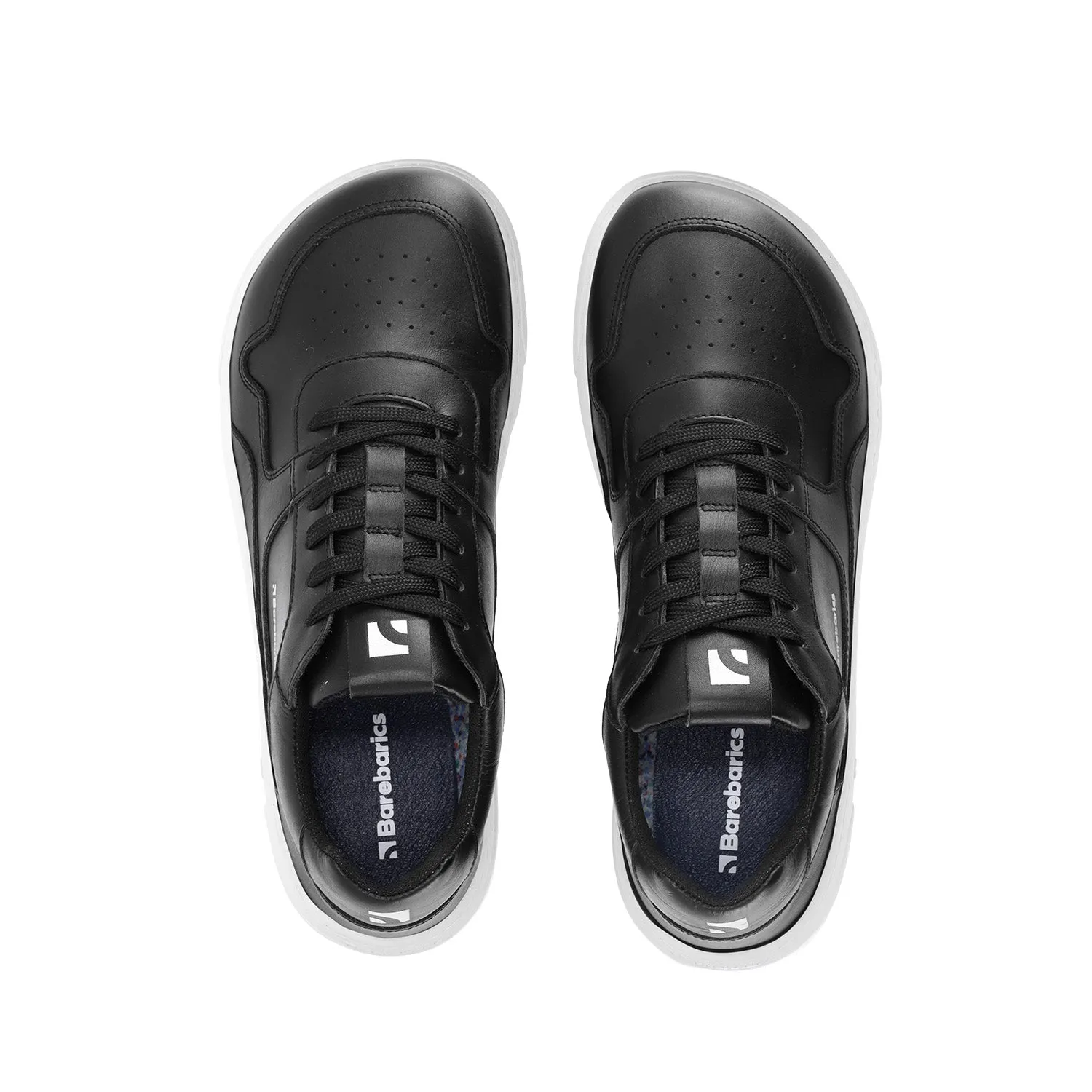 Barefoot Sneakers Barebarics Zing - Black & White - Leather