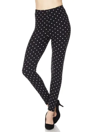 Black & White Polka Dot Leggings - Plus