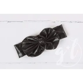 Black Lame Oversized Bow Headband