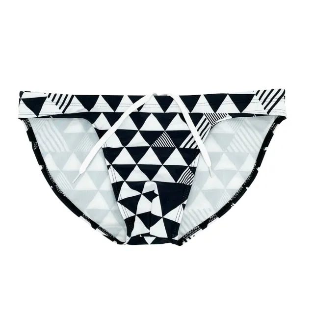 Black White Triangles Pattern Tight Underwear