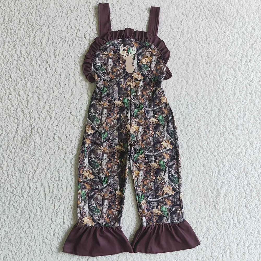 Boutique Girls Jumpsuit Deer Print Cute Girls Clothes Jumpsuit SR0098