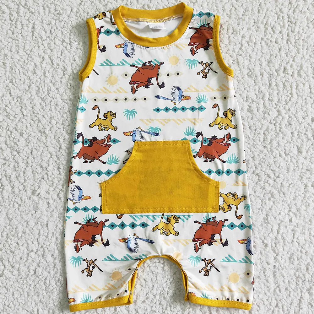 Boutique Infant Baby Boys Rompers Summer Fashion Boys Clothing Romper Cartoon Cute Boys Romper Jumpsuit SR0026