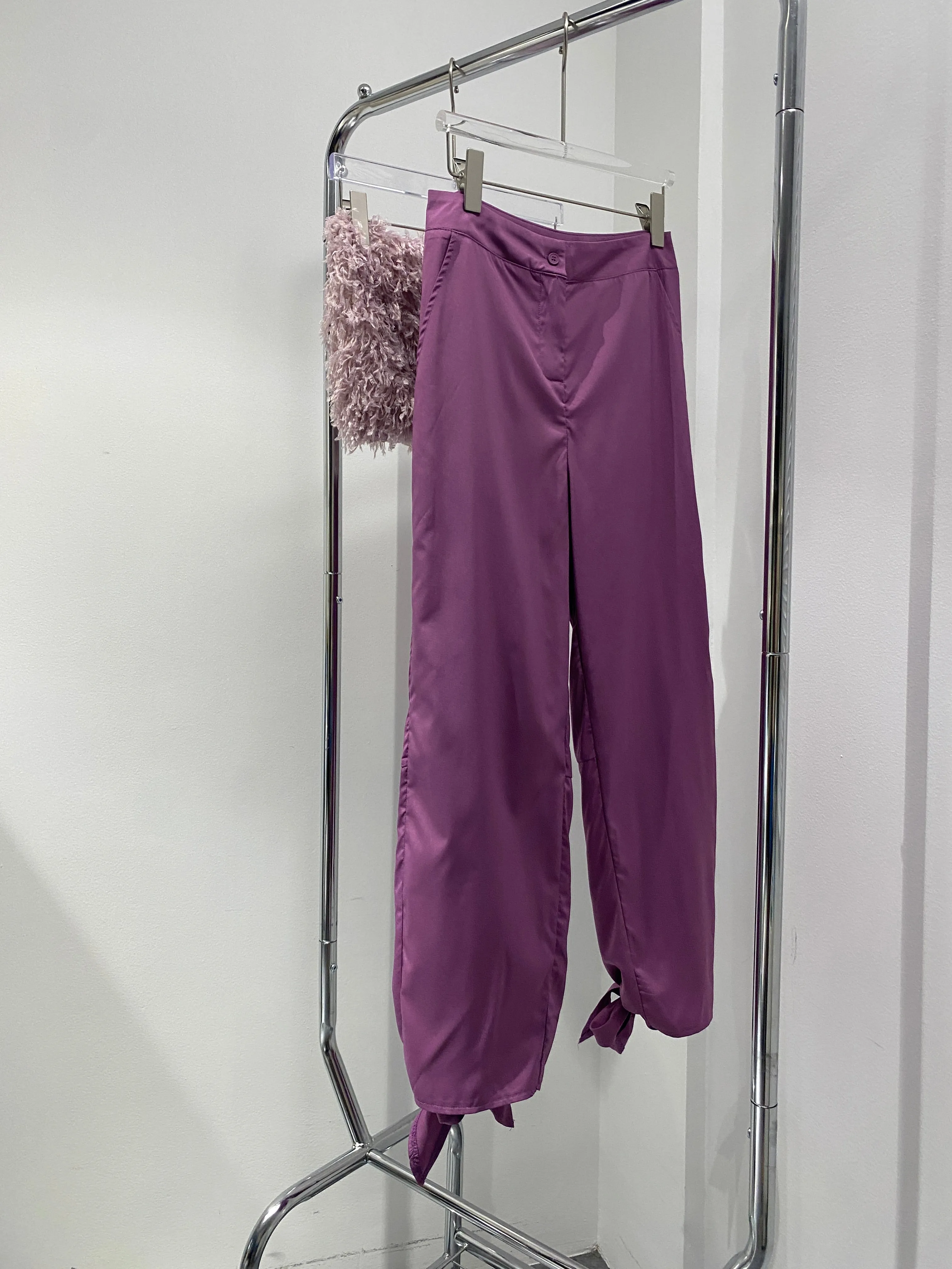 Bow Hem Wide Leg Trousers