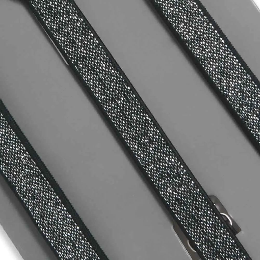 Boys' Black Metallic Skinny Suspenders