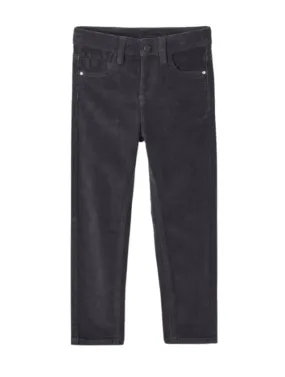 Boy's Corduroy Slim Fit Pants- Storm