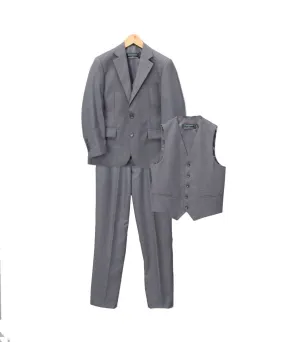 Boys Premium Medium Grey Vested 3 Piece Suit