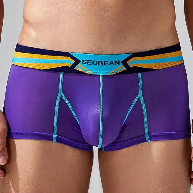 Breathable Patchwork Nylon Men's Boxer