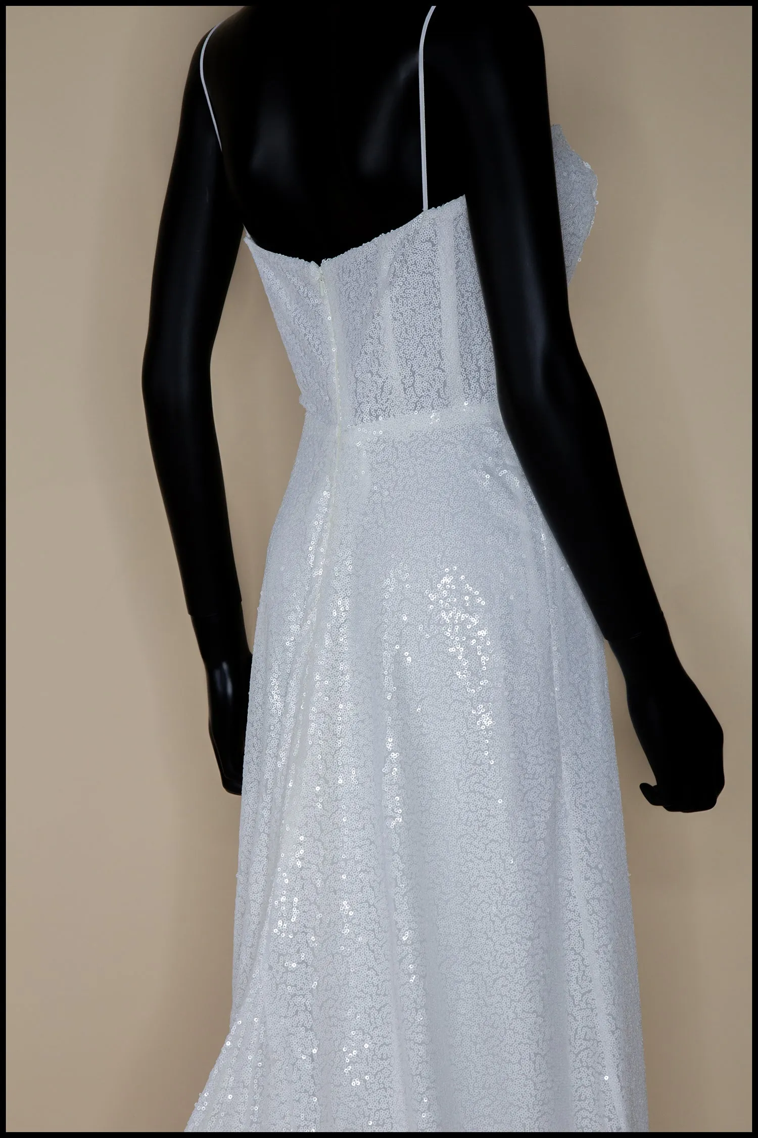 Cala - White Sequin Gown - S