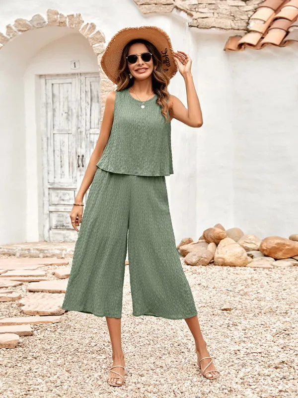 Casual Loose Airy Comfy Sleeveless Drop Shoulder Jumpsuits