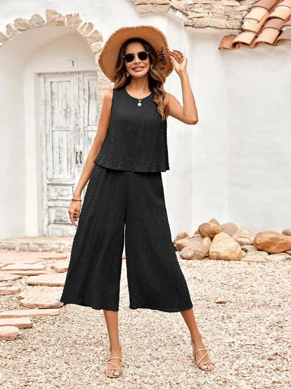 Casual Loose Airy Comfy Sleeveless Drop Shoulder Jumpsuits