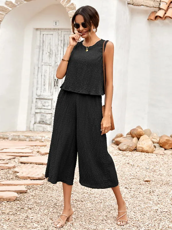 Casual Loose Airy Comfy Sleeveless Drop Shoulder Jumpsuits