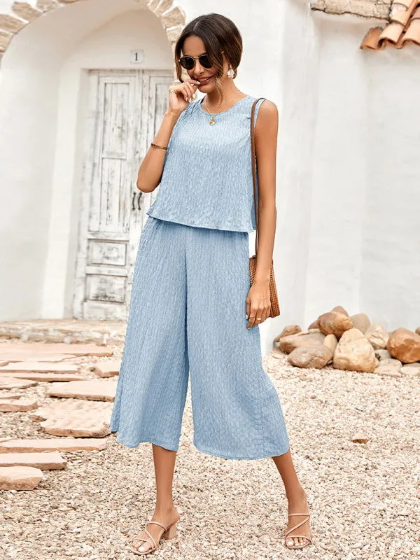 Casual Loose Airy Comfy Sleeveless Drop Shoulder Jumpsuits