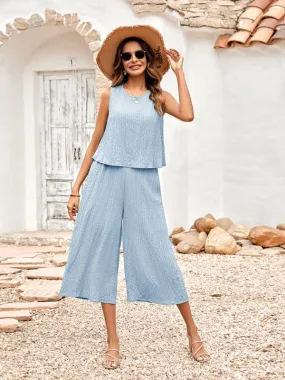 Casual Loose Airy Comfy Sleeveless Drop Shoulder Jumpsuits