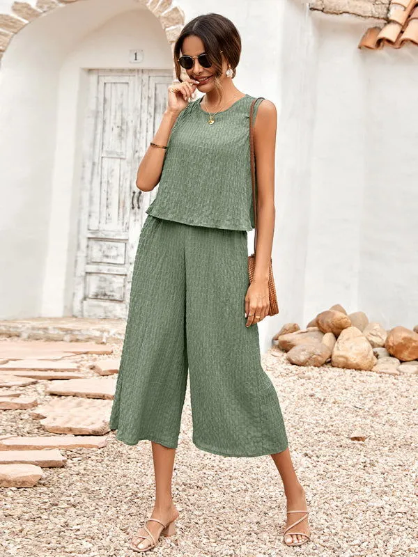 Casual Loose Airy Comfy Sleeveless Drop Shoulder Jumpsuits