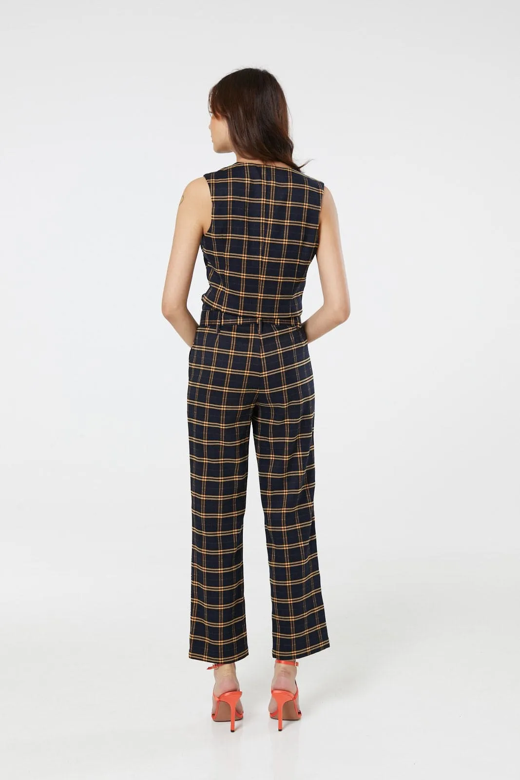 Checker Trousers in Blue and Yellow Plaid (Tartan)